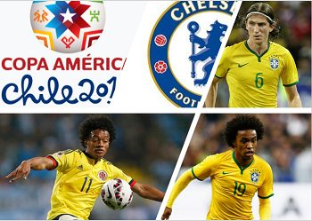 Which three Chelsea FC players participated in the 2015 Copa América in Chile? 1 image 13