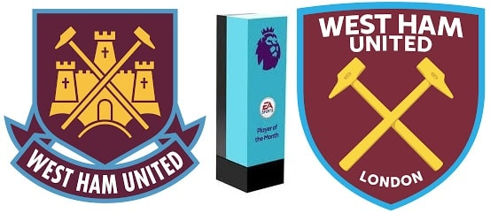 Which six Premier League Players of the Month were from West Ham United? 9 image 185