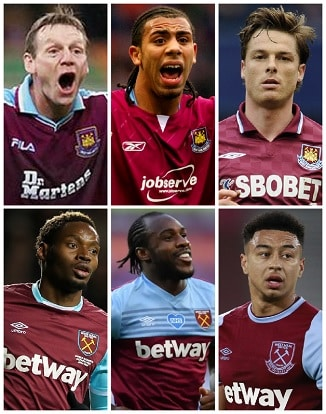Which six Premier League Players of the Month were from West Ham United? 1 image 186