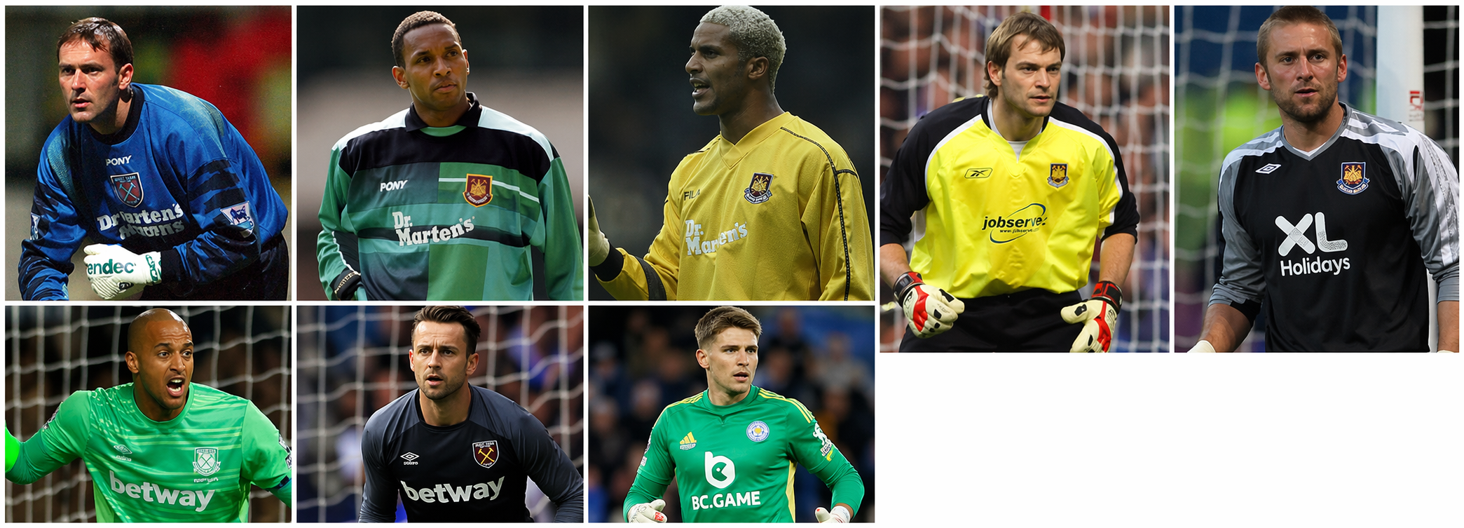 Which eight goalkeepers have worn West Ham United’s number one shirt in the Premier League? 1 image 193