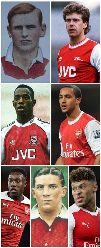 Which eight England Players scored the most Goals while with Arsenal FC? 2 image 1