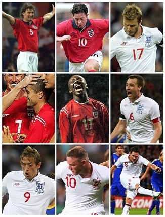 England Goalscorers v Ukraine