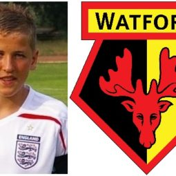 Which Club was Harry Kane playing for when he scored his first League Goal against Watford? 8 image 8