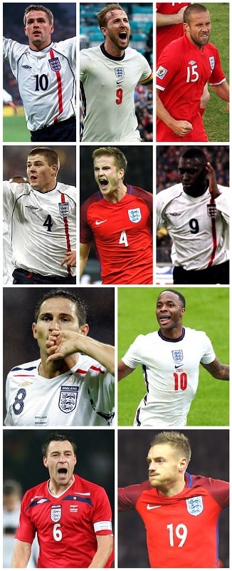 England Goalscorers v Germany