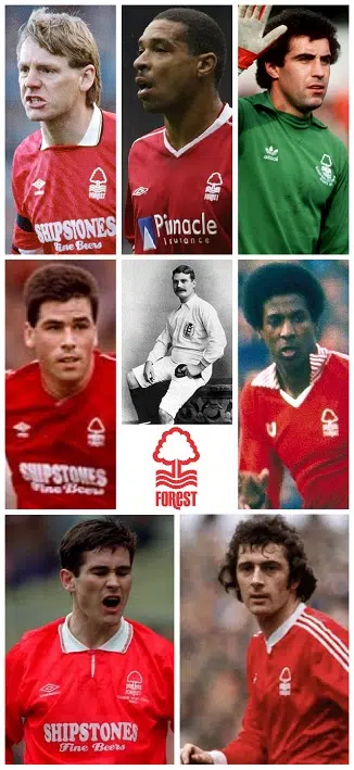 Who are the Players with ten or more England Caps with Nottingham Forest? 1 The eight Players with ten or more England Caps with Nottingham Forest