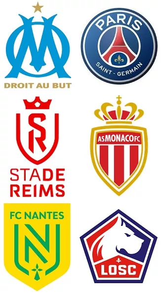 Which six Clubs won the French League Championship five times or more? 2 image 4