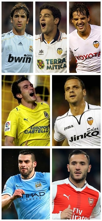 Which eight Spaniards scored UEFA Champions League Hat-Tricks? 1 Spanish goalscorers English Premier League