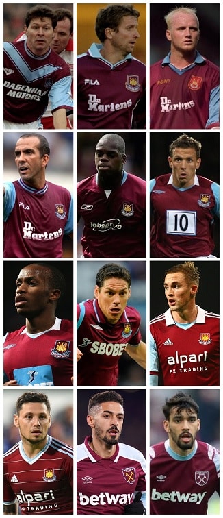 West Ham United PL Number Tens