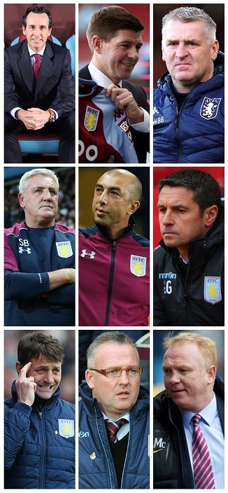 Question of the Day October 2023 11 Aston Villa Managers
