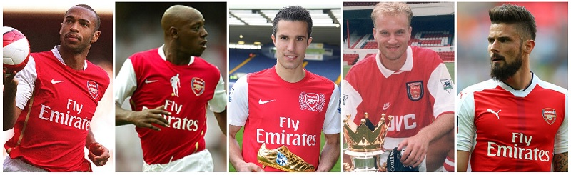 Which five players scored more than 70 Premier League Goals for Arsenal? 1 five players who scored more than 70 Premier League Goals for Arsenal