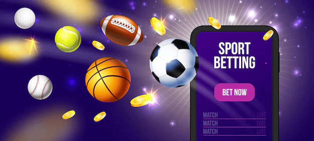 realistic sports betting poster sport betting headline smartphone screen bet now button vector illustration 1284 77971