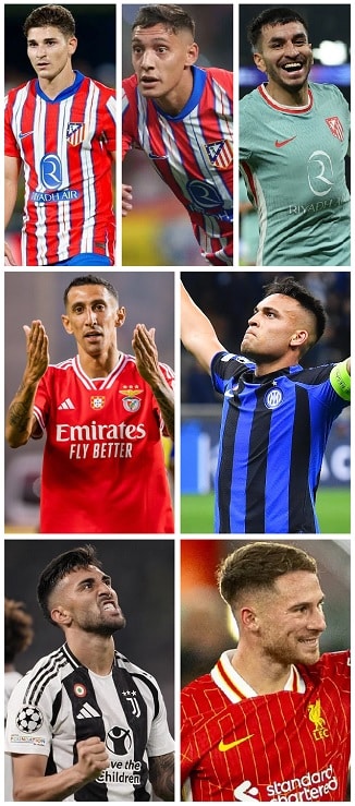 Question of the Day November 2024 8 Argentina 2024-25 UCL Goals