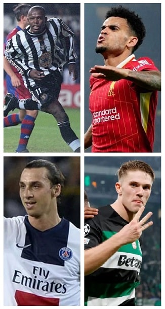 Question of the Day November 2024 9 Colombia & Sweden UCL Hat-Tricks