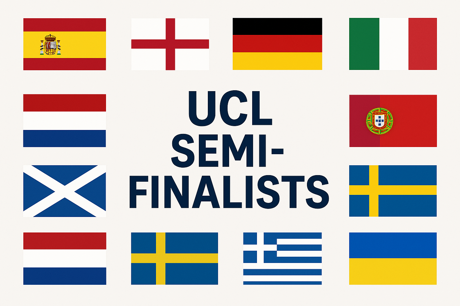 Nations who’s Clubs have reached UEFA Champions League Semi-Finals 5 UCL Nations Semifinalist