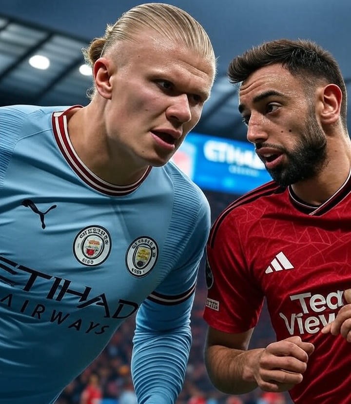 Manchester Derby: Head-to-Head History & Overview | Manchester City vs Manchester United 1 Erling Haaland from Manchester City vs Bruno Fernandes from Manchester United