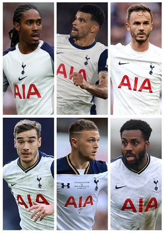 Question of the Day October 2025 25 Last six Tottenham Hotspur England Internationals
