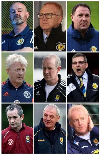 Who were the last nine Scotland National Team Managers? 12 Scotland Managers
