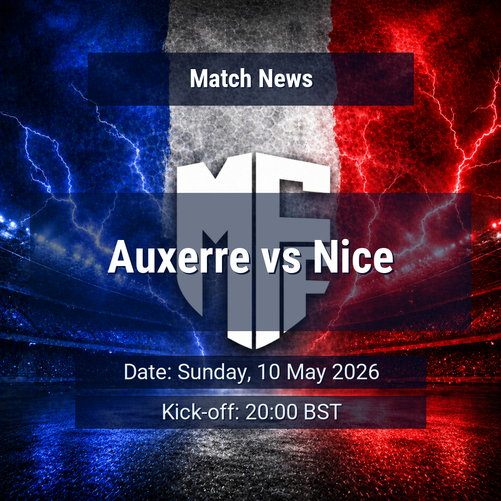 Auxerre’s home momentum meets Nice’s draw-heavy drift in a crucial Ligue 1 meeting 1 Auxerre vs Nice