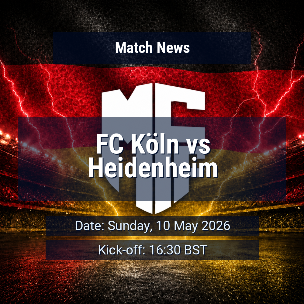 Köln and Heidenheim meet in a late-season clash shaped by suspensions, shifting systems and fragile momentum 1 FC Köln vs Heidenheim
