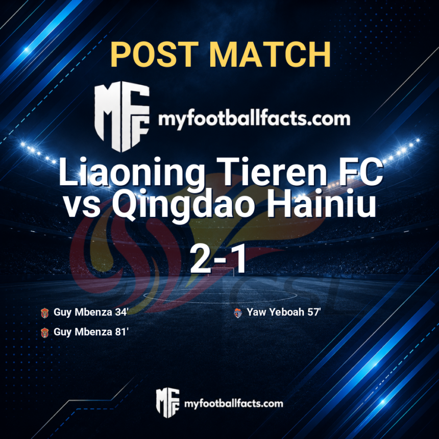Liaoning Tieren FC 2-1 Qingdao Hainiu: Post Match Review, Full-Time Report and Key Moments 1 mff bd post match 120786 72f8002d80