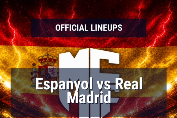 Lineups: Espanyol vs Real Madrid - Sun 3 May 2026 20:00 BST 6 official lineups 19439582