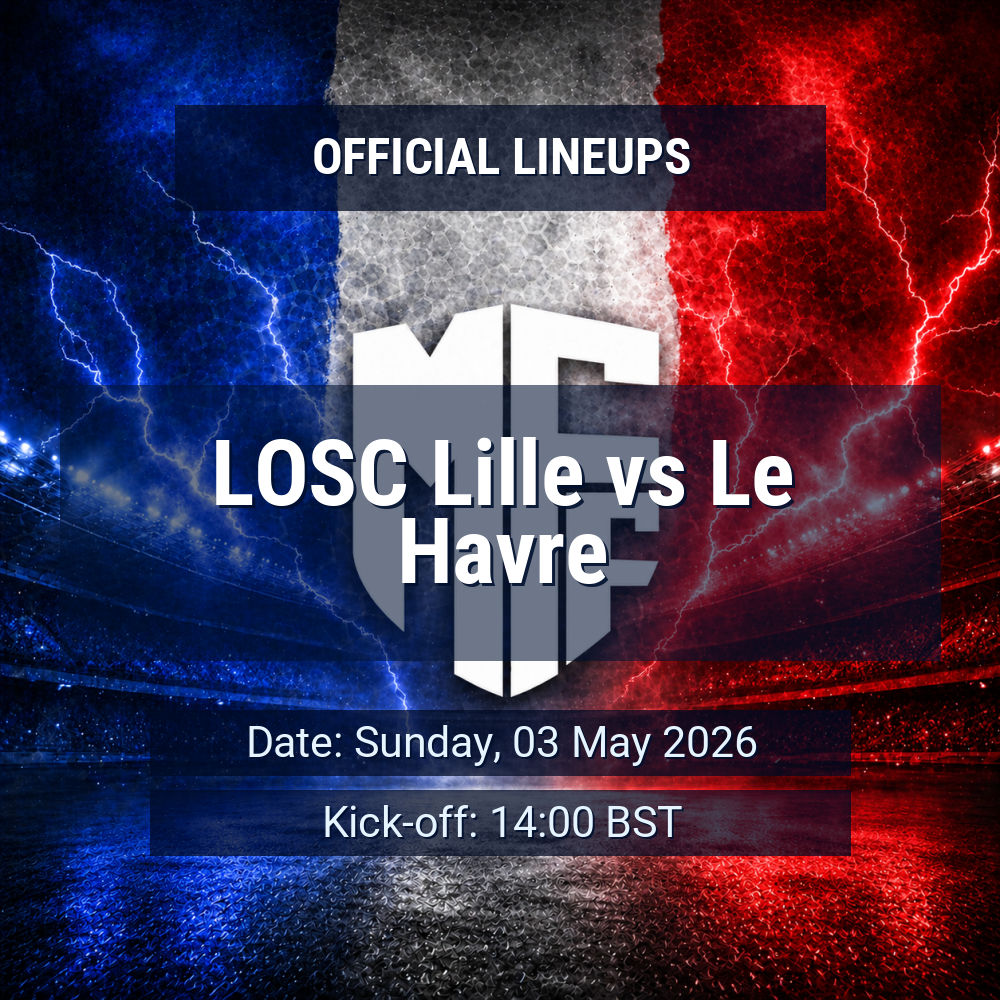 Lineups: LOSC Lille vs Le Havre - Sun 3 May 2026 14:00 BST 1 official lineups 19467914