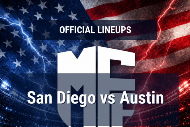 Lineups: San Diego vs Austin - Thu 14 May 2026 02:30 BST 6 official lineups 19609573