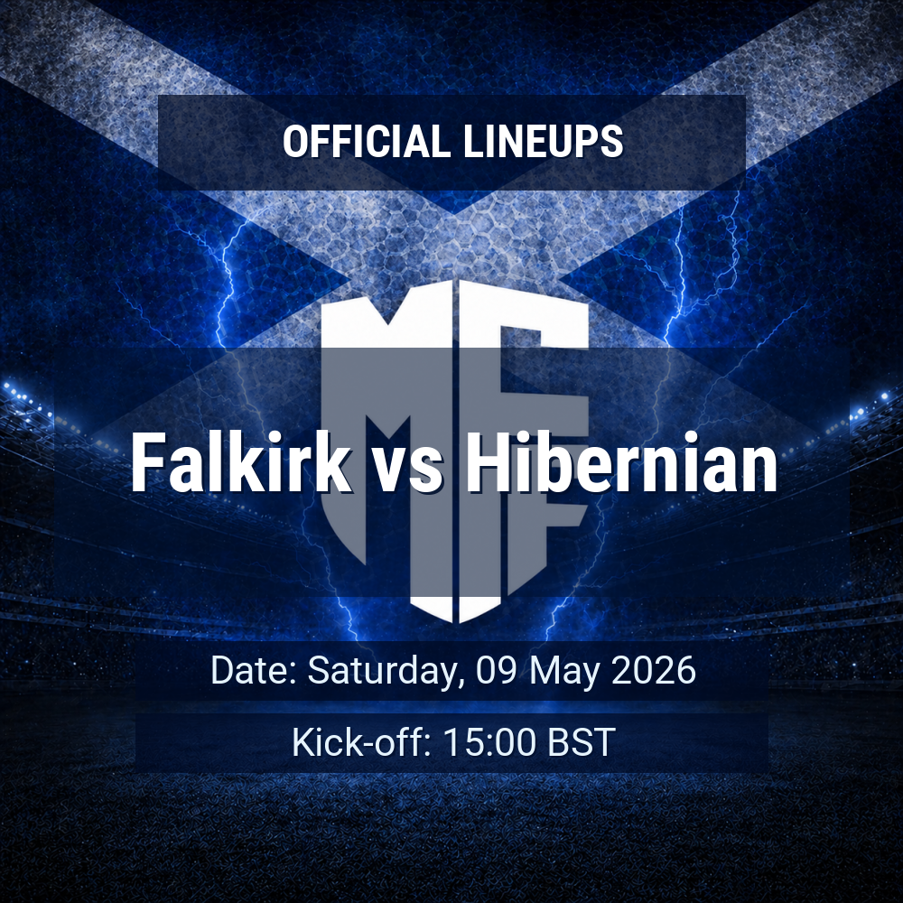 Lineups: Falkirk vs Hibernian - Sat 9 May 2026 15:00 BST 1 official lineups 19700219