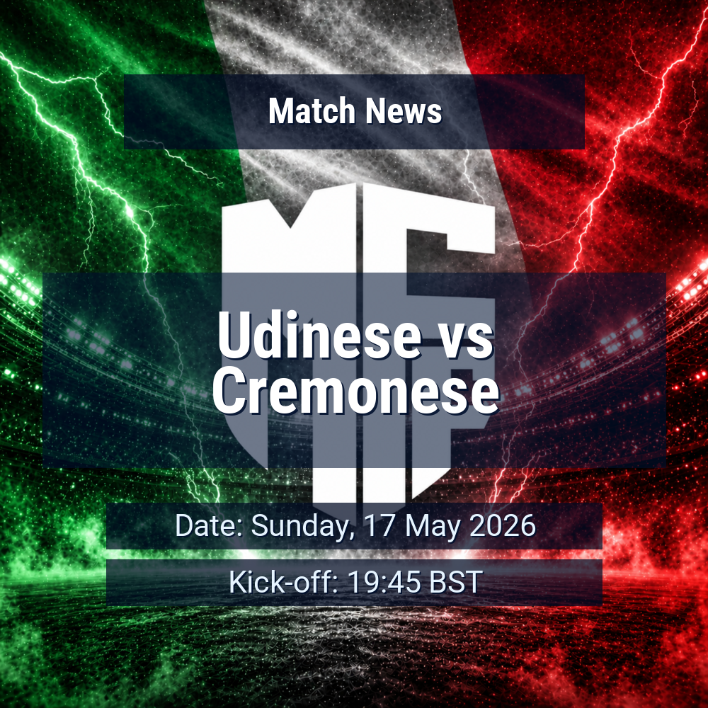 Udinese look to extend strong finish as Cremonese arrive short-handed at the Dacia Arena 1 Udinese vs Cremonese