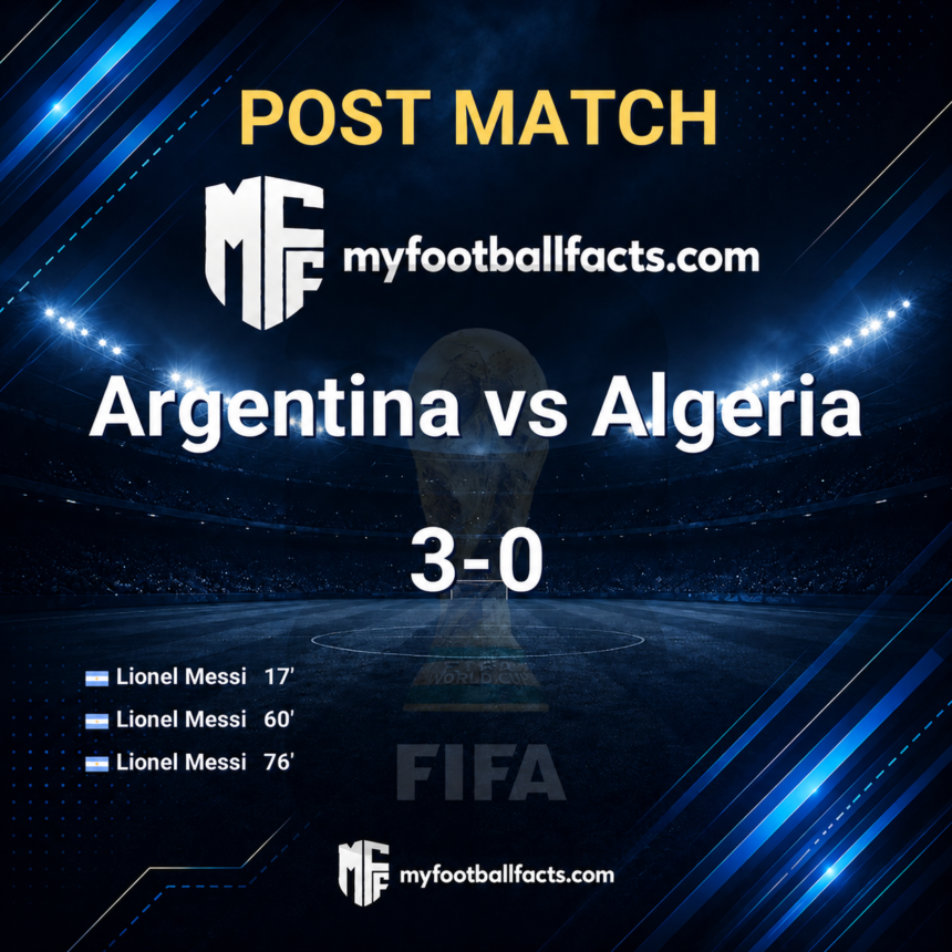 Argentina 3-0 Algeria: Post Match Review, Full-Time Report and Key Moments 11 Argentina 3-0 Algeria