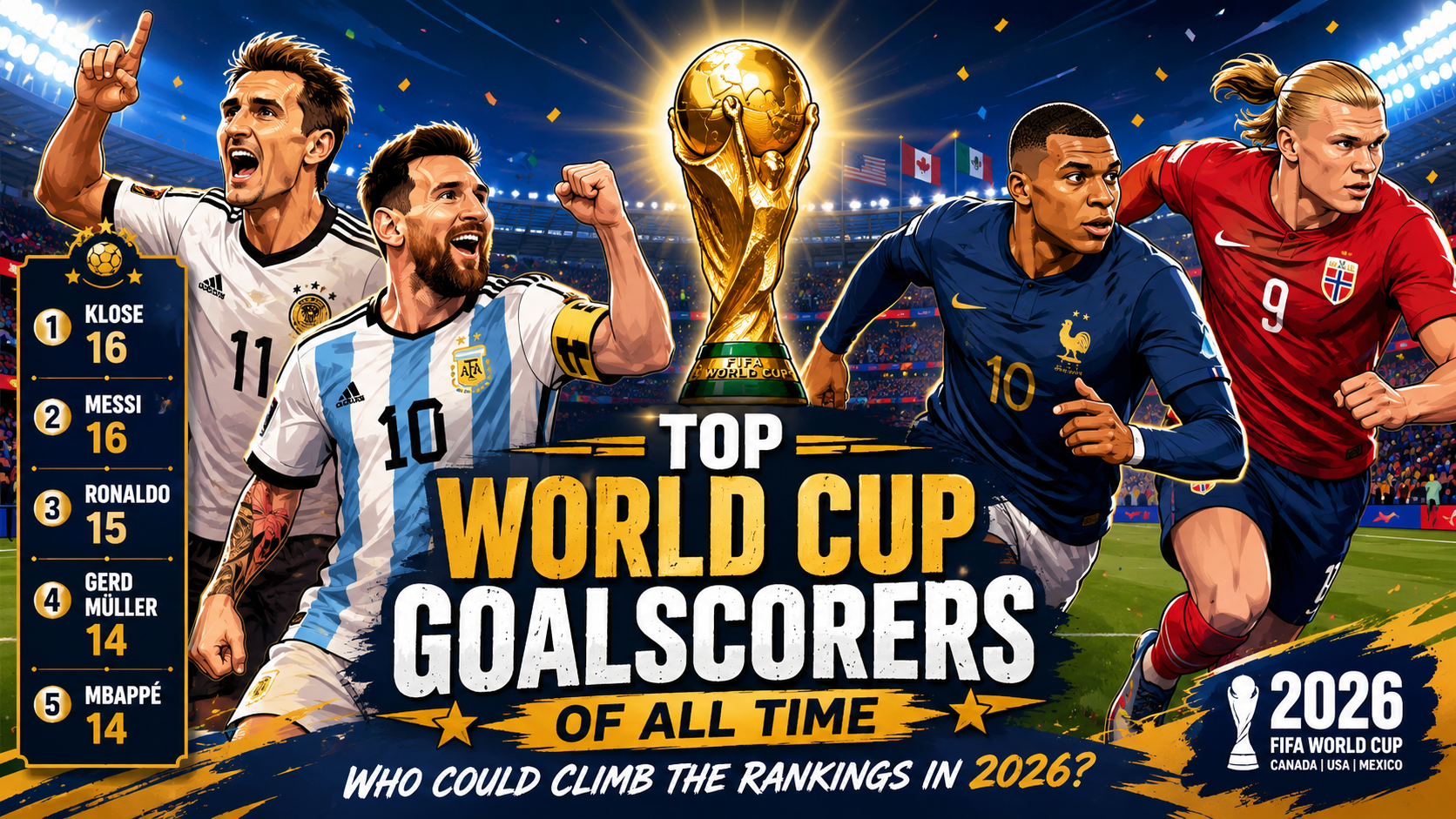 Top World Cup goalscorers of all time, and who could add to the list in 2026 13 Top World Cup goalscorers of all time, and who could add to the list in 2026