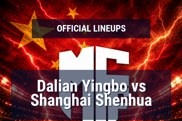 Lineups: Dalian Yingbo vs Shanghai Shenhua - Sun 28 Jun 2026 12:00 BST 4 official lineups 19674690