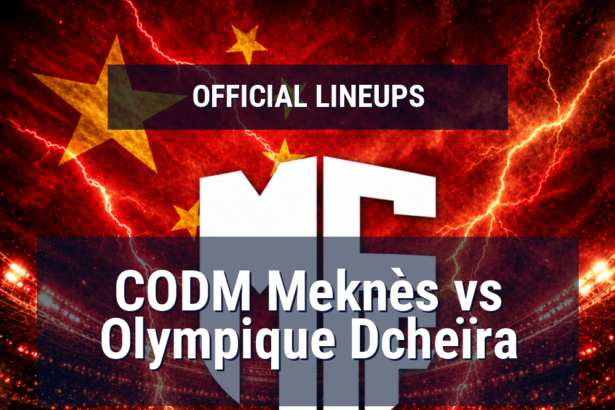 Lineups: CODM Meknès vs Olympique Dcheïra - Mon 1 Jun 2026 21:00 BST 7 official lineups 19709245