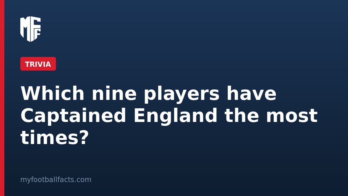 Which nine players have Captained England the most times? 1 Which nine players have Captained England the most times?