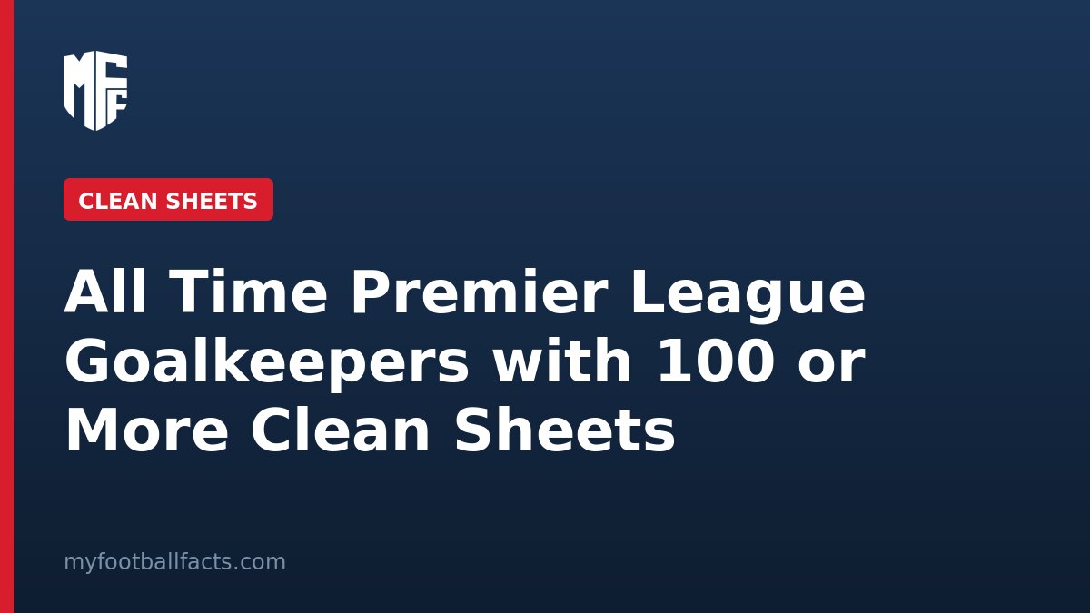 All Time Premier League Goalkeepers with 100 or More Clean Sheets 1 All Time Premier League Goalkeepers with 100 or More Clean Sheets